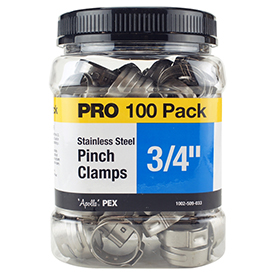 PINCH CLAMP STAINLESS STEEL 3/4" PEX-B 100/PK