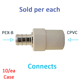 1/2 in CPVC x PEX-B Transition Coupling Adapter